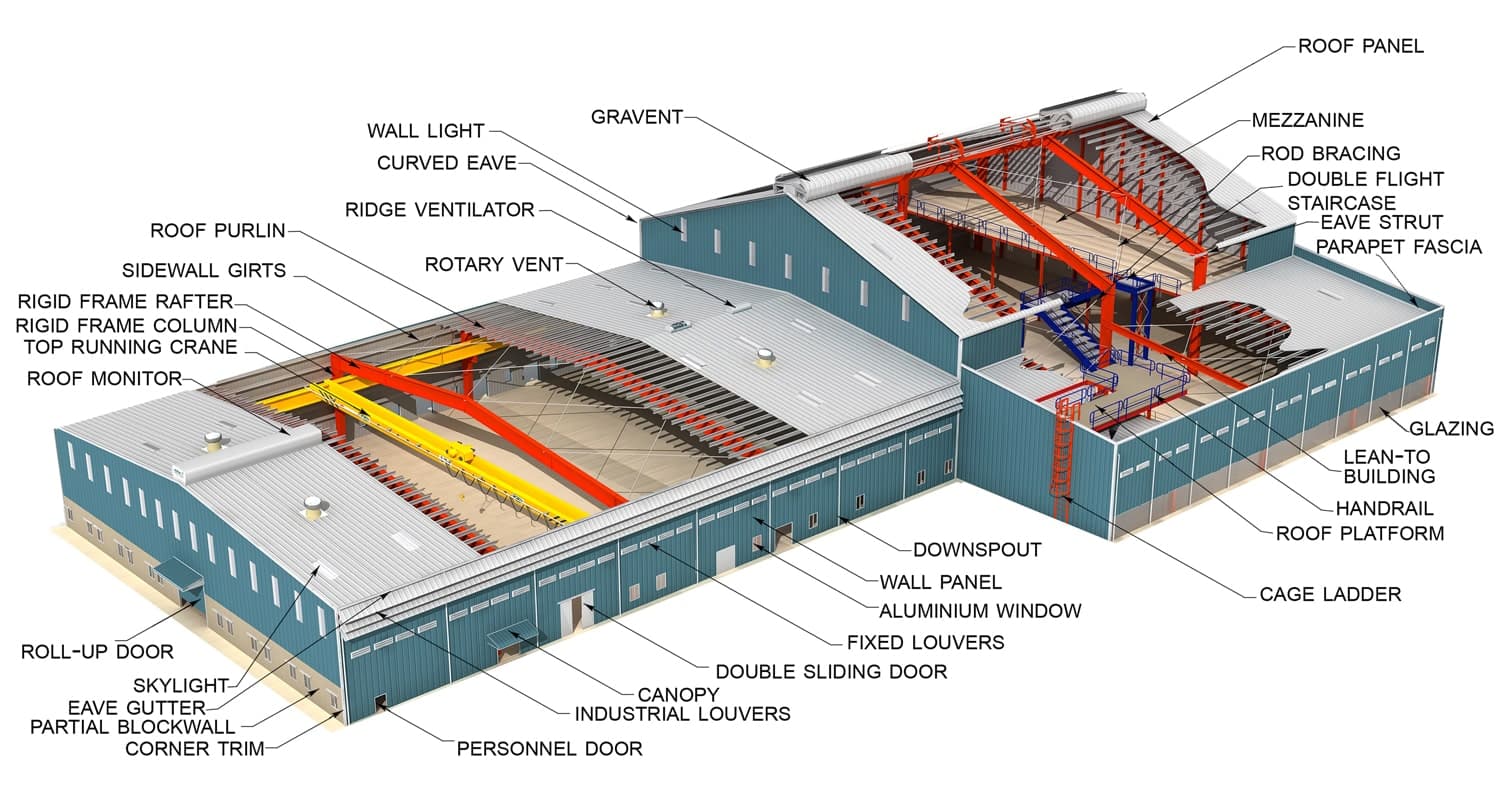 Complete Pre Engineered Building 3D Design